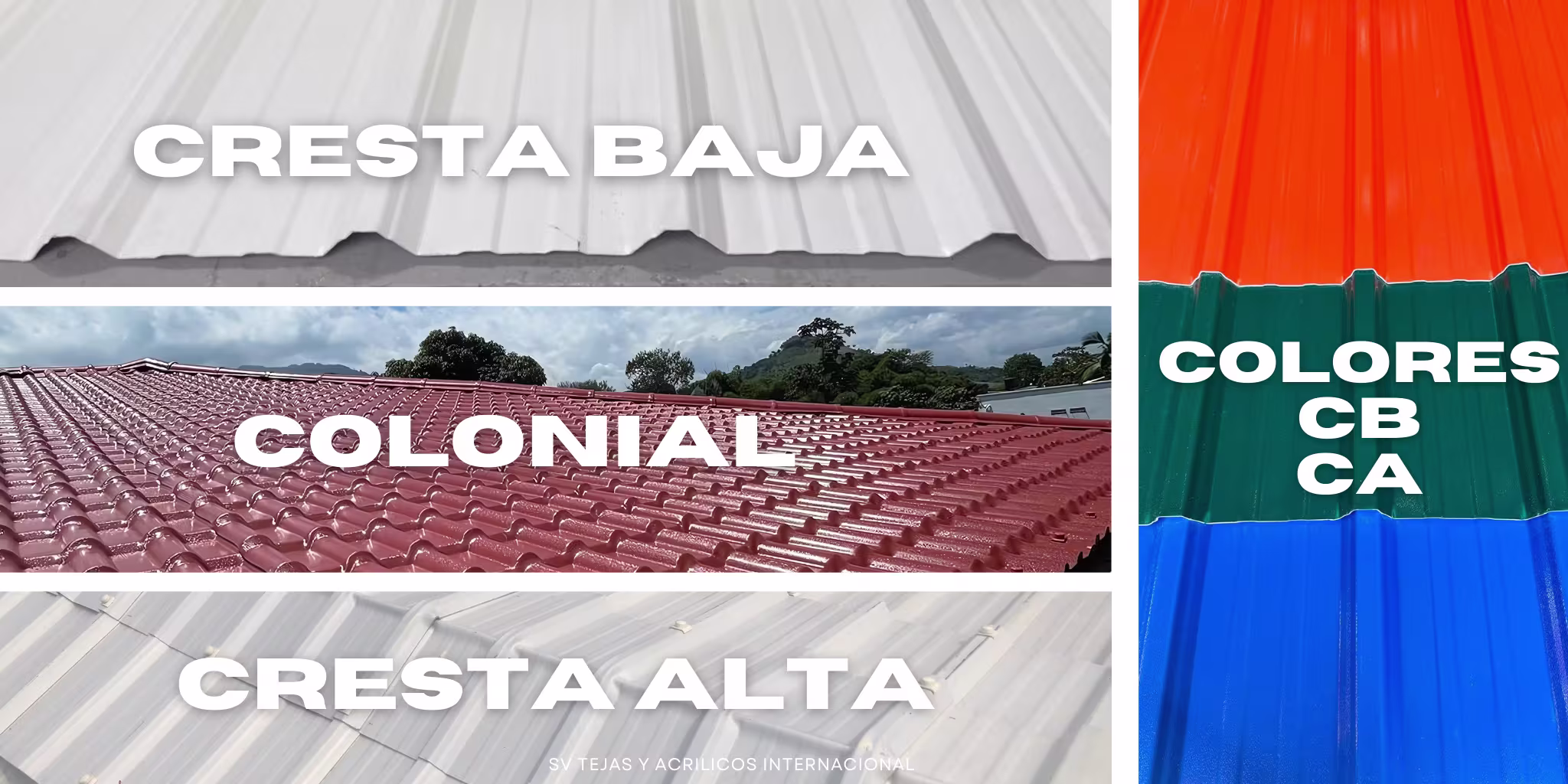banner principal de sv tejas y acrilicos internacional con la frase: 'Todo en un solo lugar'